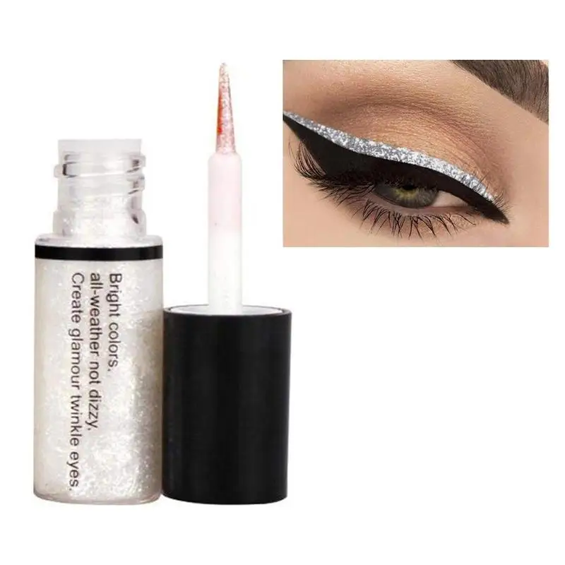 Professional Makeup Liquid Glitter Eyeliner Silver Rose Gold Color Shiny Eye Liners for Women Eye Pigment Korean Professional Makeup Liquid Glitter Eyeliner Silver Rose Gold Color Shiny Eye Liners for Women Eye Pigment Korean