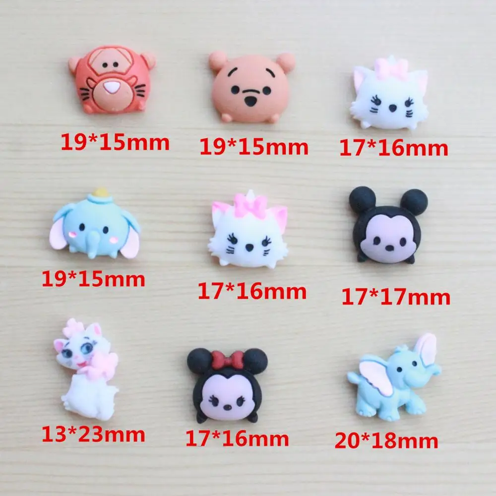 30 шт./лот Kawaii плоские бусины персонажи мультфильмов животных полимерные кабошоны принадлежности