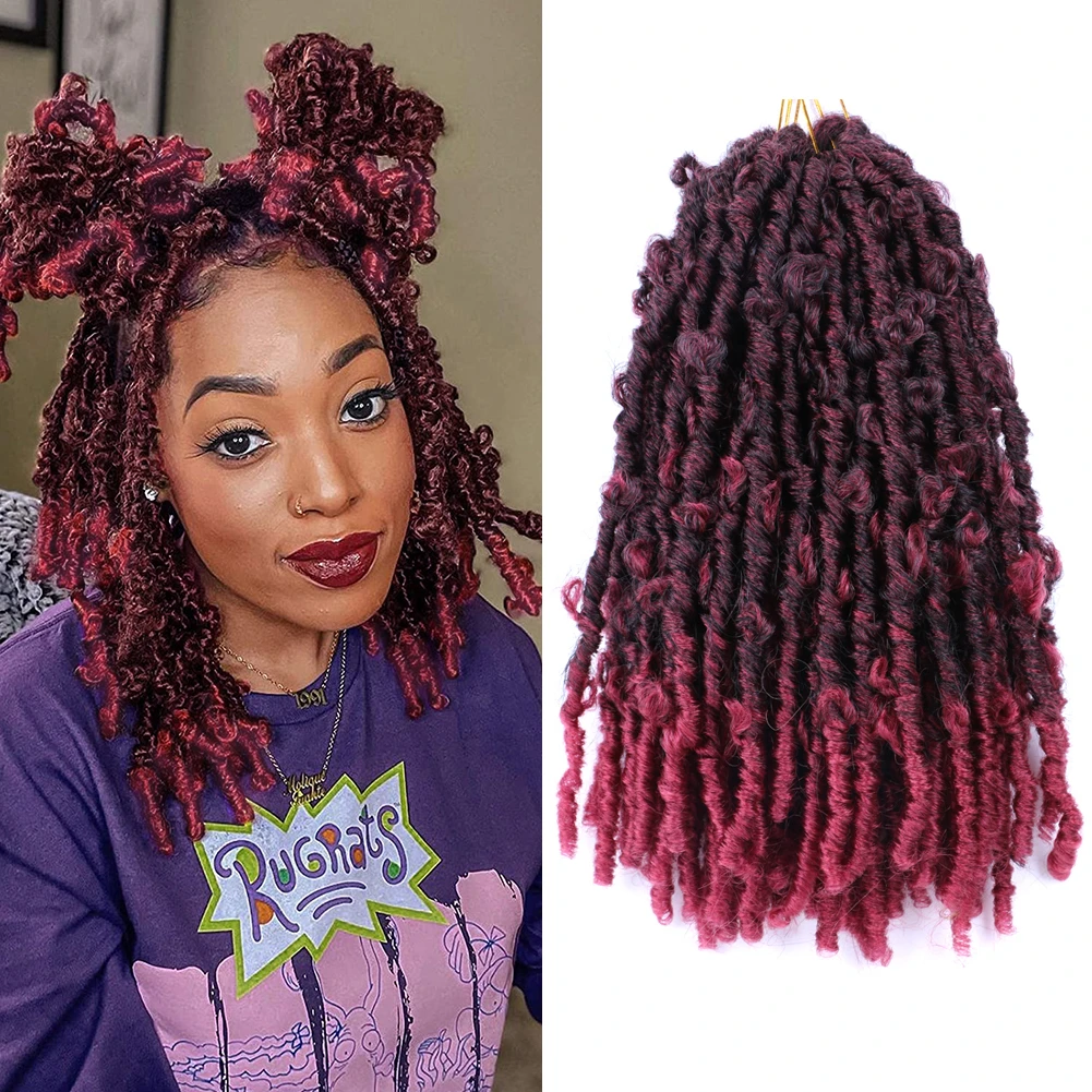 burgundy butterfly locs
