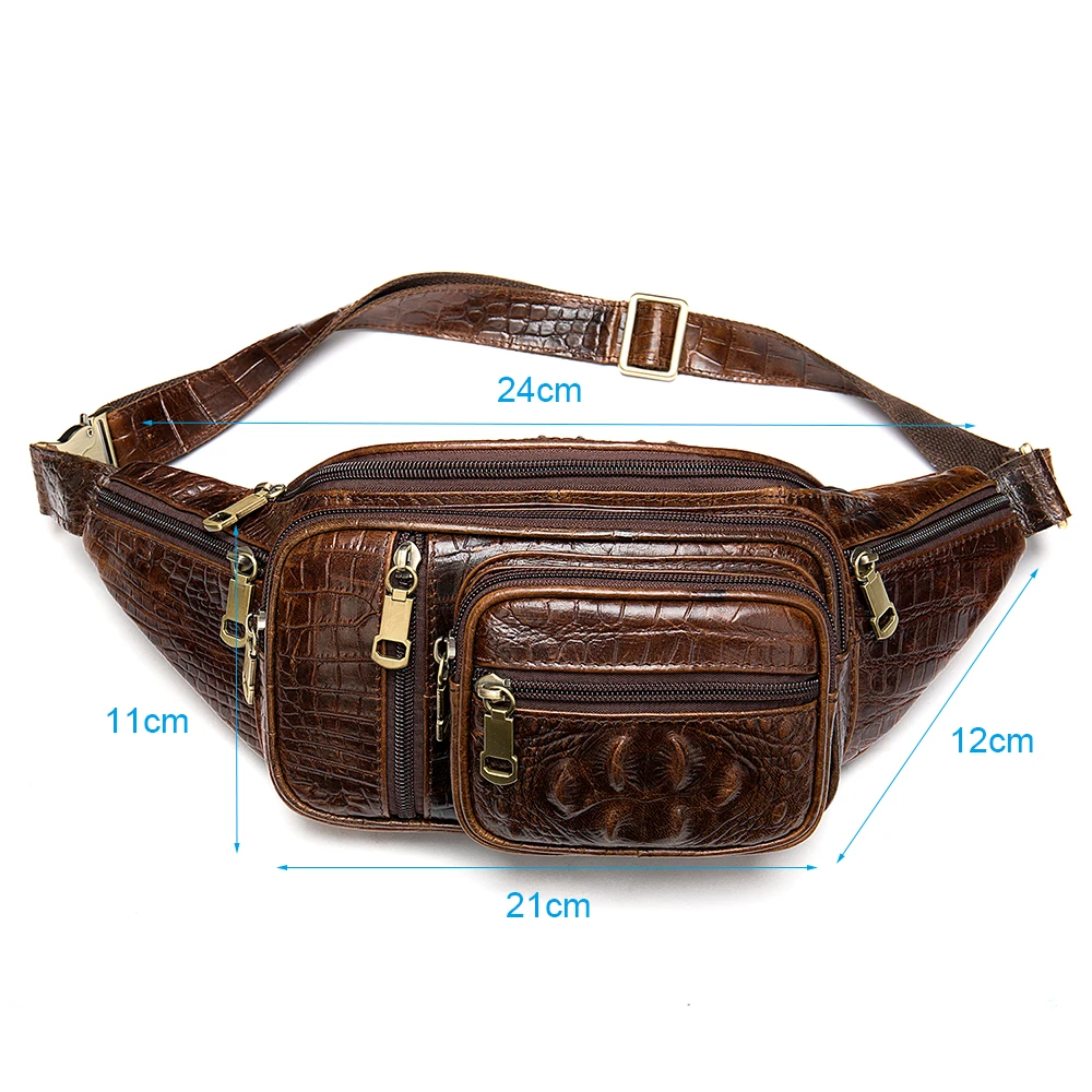 MVA Multi-Function Money Belt Bag Men's Waists Bags Genuine