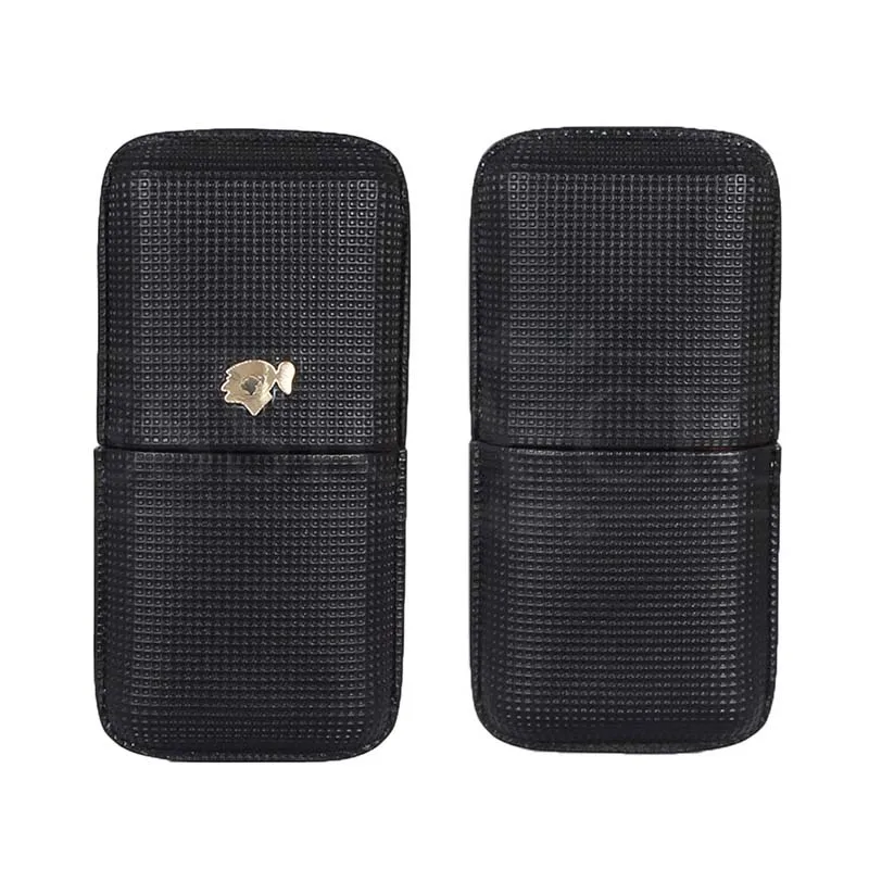 COHIBA кожаный портсигар Портативный дорожный увлажнитель для сигар Puros открытый Sigar чехол Коробка для 3 Держатель для сигар трубки W/Подарочная коробка