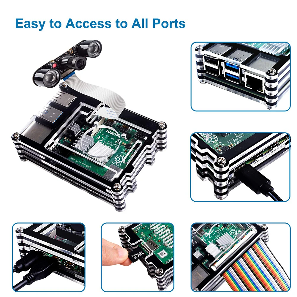 Raspberry pi 4B чехол, новинка, для возраста от 9 слоев чехол предназначен для Raspberry Pi 4 модели B