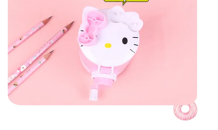 Hello kitty, для студентов, для девочек, мультфильм, ручная выкручивающаяся пенообразование, точилка для карандашей, многофункциональная детская строгальная ручка
