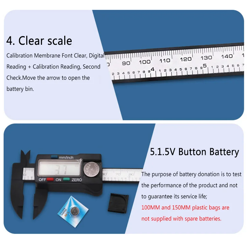 0-100 мм 0-150 мм штангенциркуль измерительный инструмент пластиковый светодиодный цифровой штангенциркуль измерительный прибор микрометр для точных данных