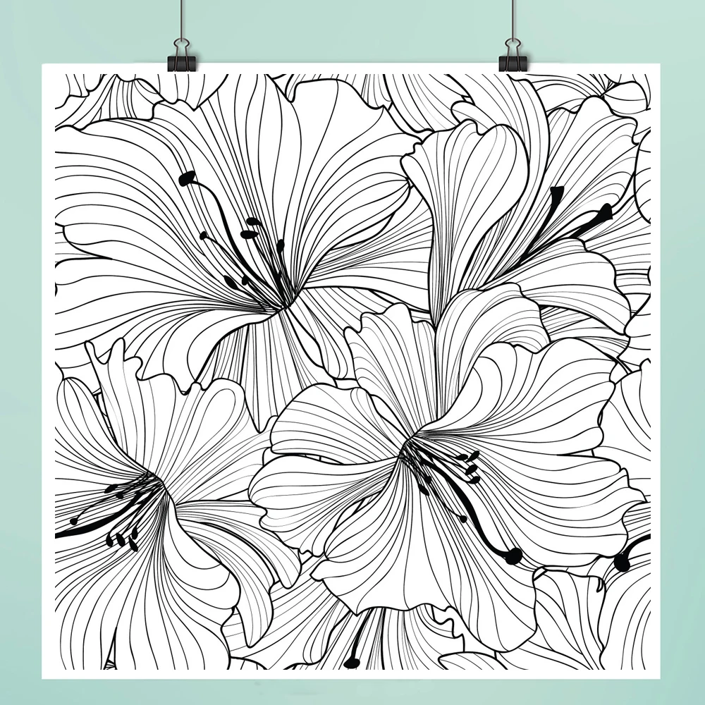 

Blooming flowers Clear Stamps For DIY Scrapbooking/Card Making/Album Decorative Rubber Stamp Crafts