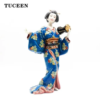 

Decorative Sculpture Collectibles Japanese Geisha Doll Glazed Ceramic Statue Home Decor Collections Art Home Decoration