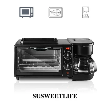 

SUSWEETLIFE Home multifunctional breakfast machine three in one frying pan, coffee pot, electric oven, toaster oven, mini oven.