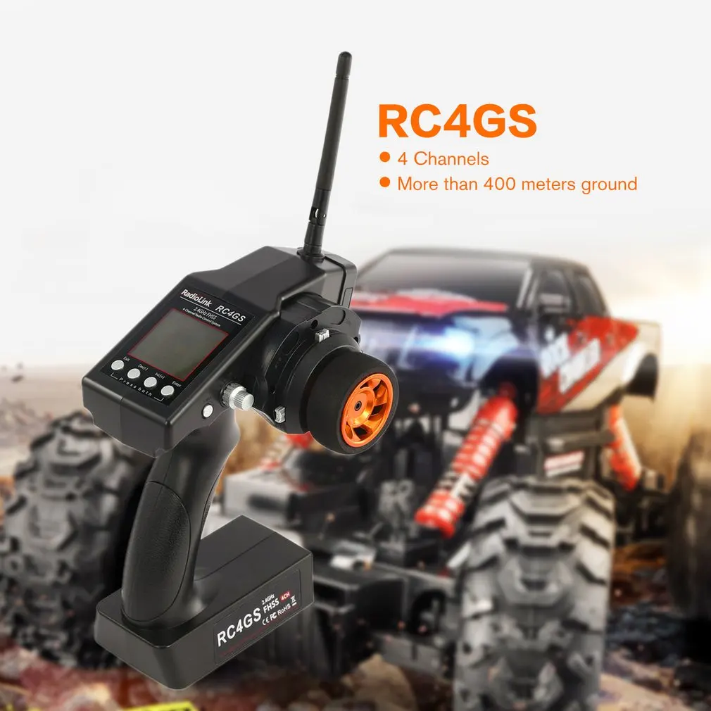 RadioLink RC4GS 2,4G 4CH 400M дистанционный пульт дистанционного управления передатчик+ R6Fg гироскоп внутри приемника для RC автомобиля лодки для моделирования, детали для игрушек