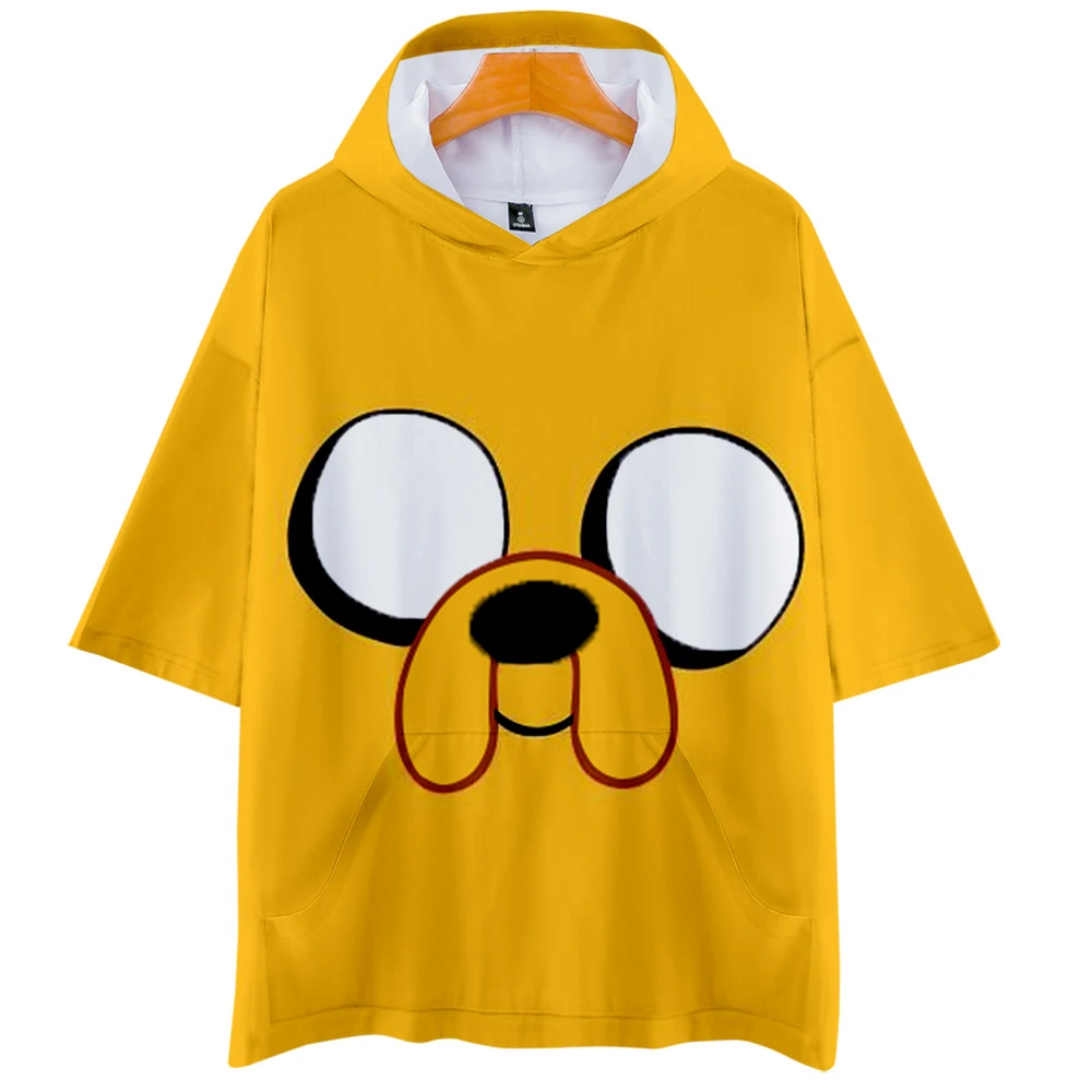 Adventure Time with Finn and Jake толстовка с капюшоном короткими рукавами летняя Толстовка в