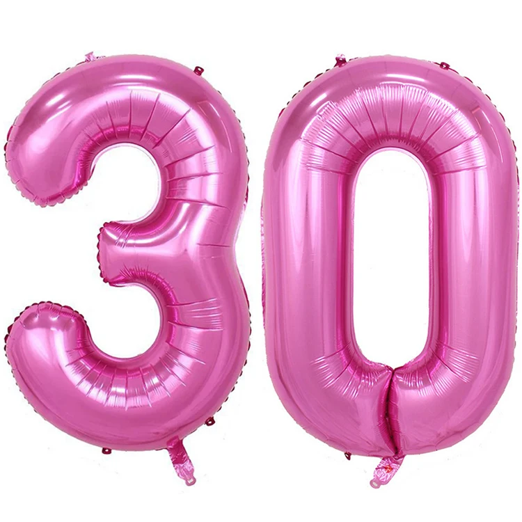 Palloncini numero rosa gigante 32in Mylar Foil numero grande 10 11 16 30 40  50 60