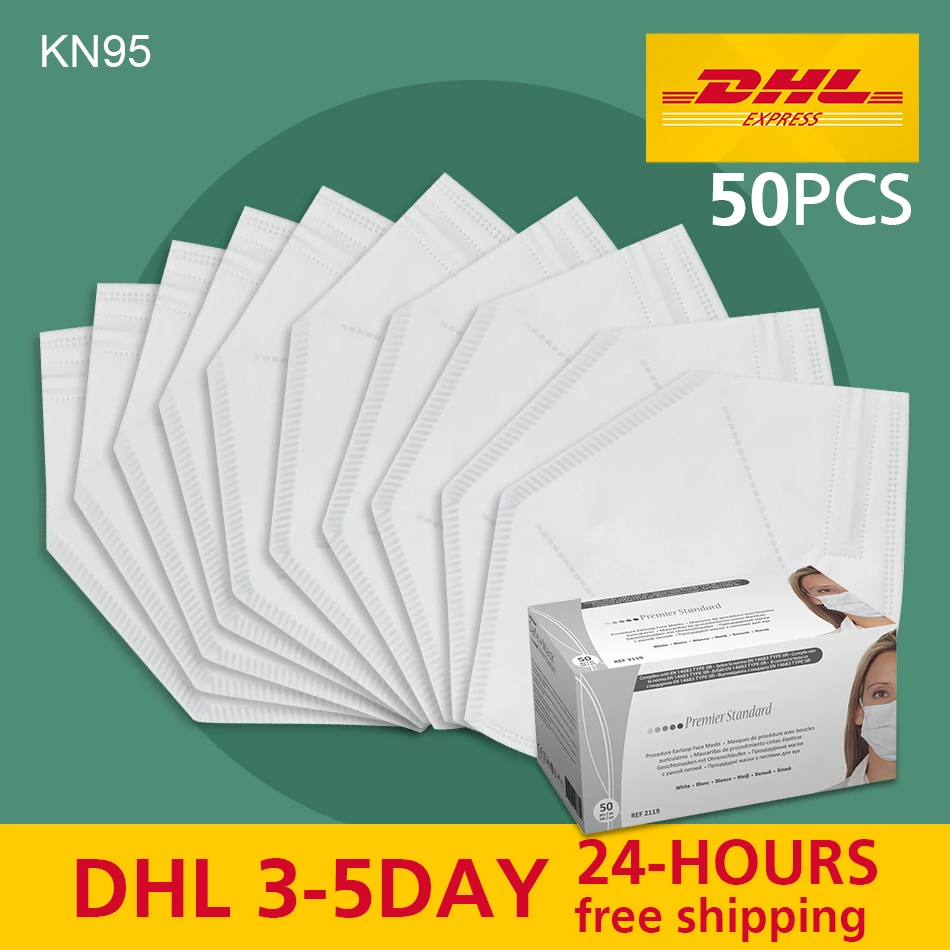 

50PCS Disposable KN95 Mask Soft Protective Mask Safety Masks as N95 FFP2 Protection level 95% Filtration Masks