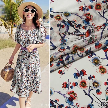 

140cm natural silk fabric 12mm crepe de chine silk fabric printed shirt dress crepe fabric wholesale silk cloth