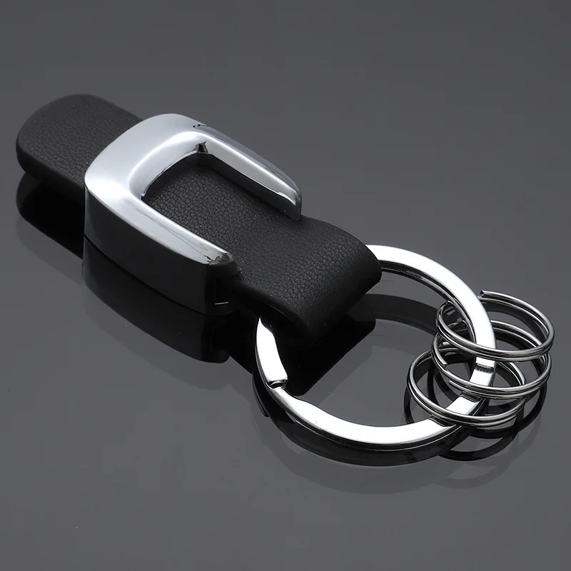 

C-class Mercedes-Benz car standard leather car metal keychain advertising key ring link pendant