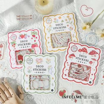 

40 pcs/bag Strawberry Garden Series Journal Decorative Stickers Scrapbooking Stick Label Diary Stationery Album forest Stickers