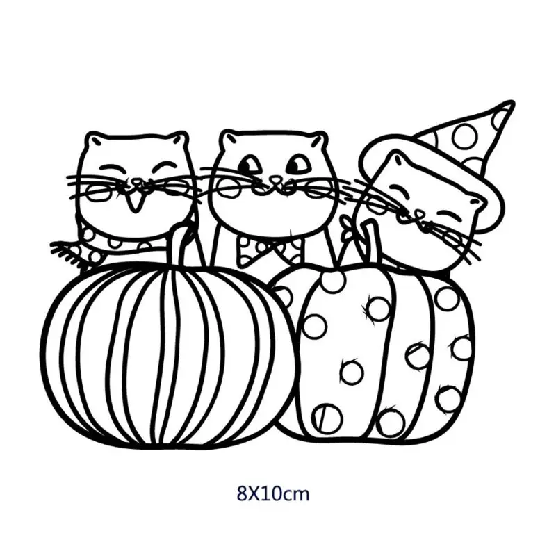 

Pumpkin Cat Silicone Clear Seal Stamp DIY Scrapbooking Embossing Photo Albums 634E