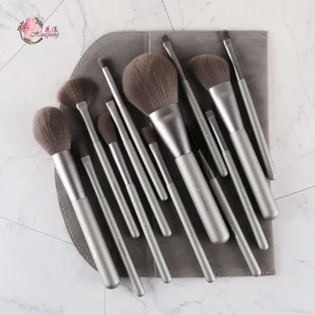

Flower Small Gray 13 PCs Makeup Case Full Face Powder Blush Eye Shadow Trimming Specular Cangzhou Send Storgage Bag