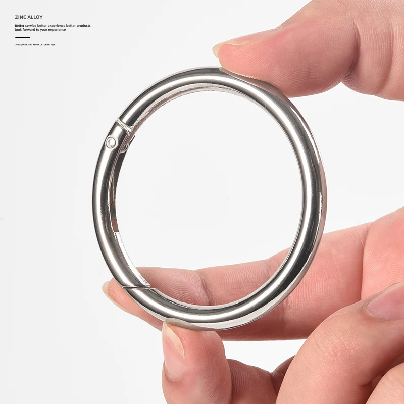 Moschettone Tondo, Scatto Molla Rotonda, 6 Pezzi Anello Portachiavi 28mm Anelli Aperti, Moschettoni A Innesco Gancio Fibbia Portachiavi Per Zaini, Portafogli, Bagagli Cinghie, Artigianato (Argento