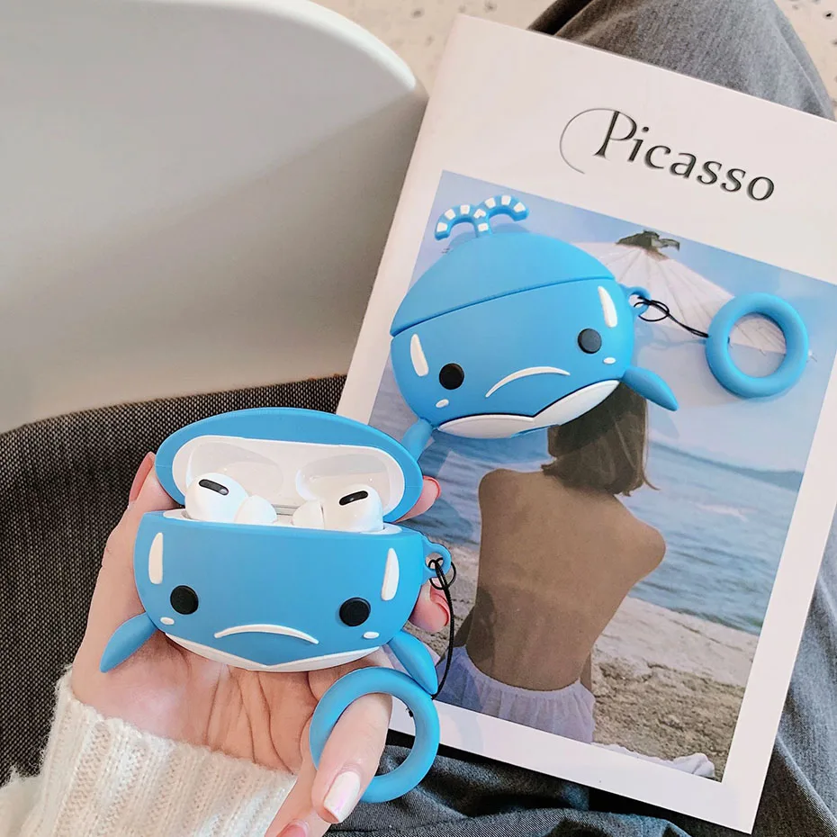 Мягкий силиконовый милый мультяшный чехол с рисунком Кита для airpods pro