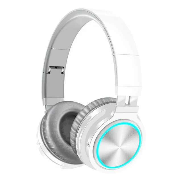 white Gray Picun B12, беспроводные наушники, Bluetooth 5,0, наушники с 7 цветами, светодиодный светильник, 36 H, время воспроизведения, поддержка TF карты, гарнитура для телефона, ПК - Color: white Gray