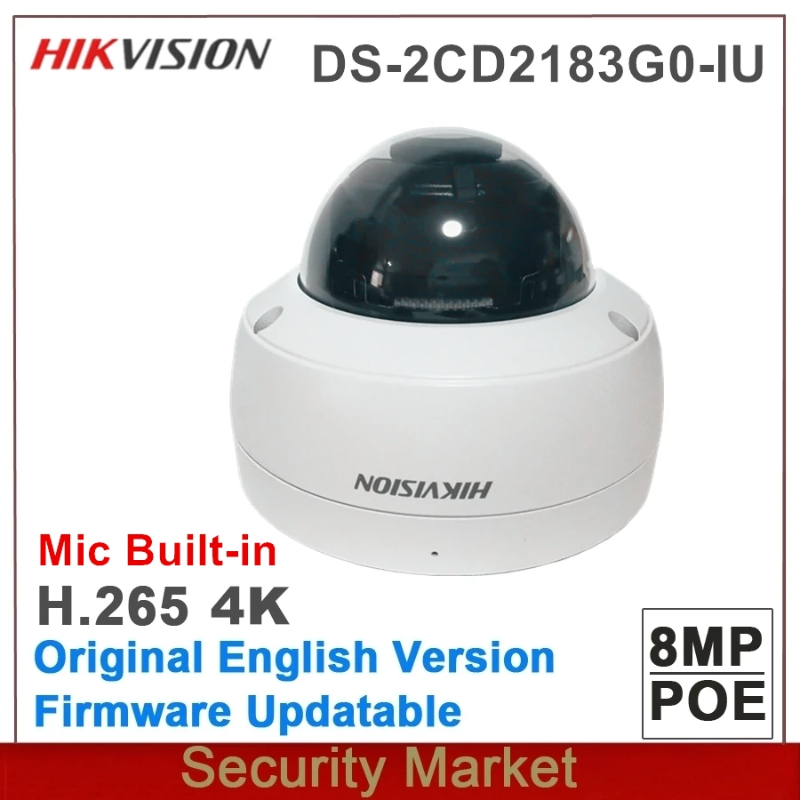Оригинальный Hikvision английская 8MP DS 2CD2183G0 IU 4K WDR (широкий динамический диапазон)