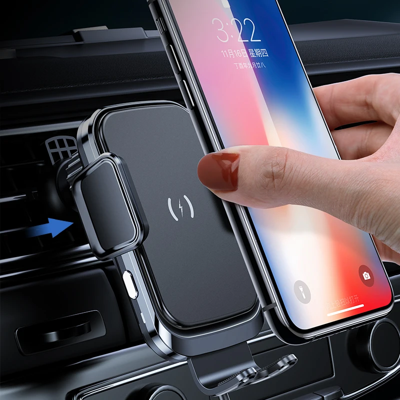 charging stand for phone Qi Fast Car Wireless Charger 15W For iPhone 11 Samsung S20 S10 S9 + Induction Car Mount Wireless Charging with Car Phone Holder samsung wireless charger trio