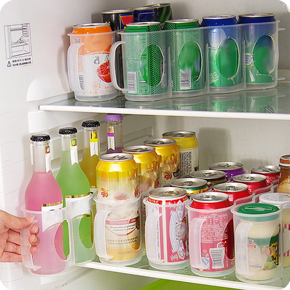 4 отверстия прочная пивная газировка Кола для хранения напитков коробка для хранения на холодильник держатель бутылки для напитков Холодильный кухонный Органайзер контейнер для еды