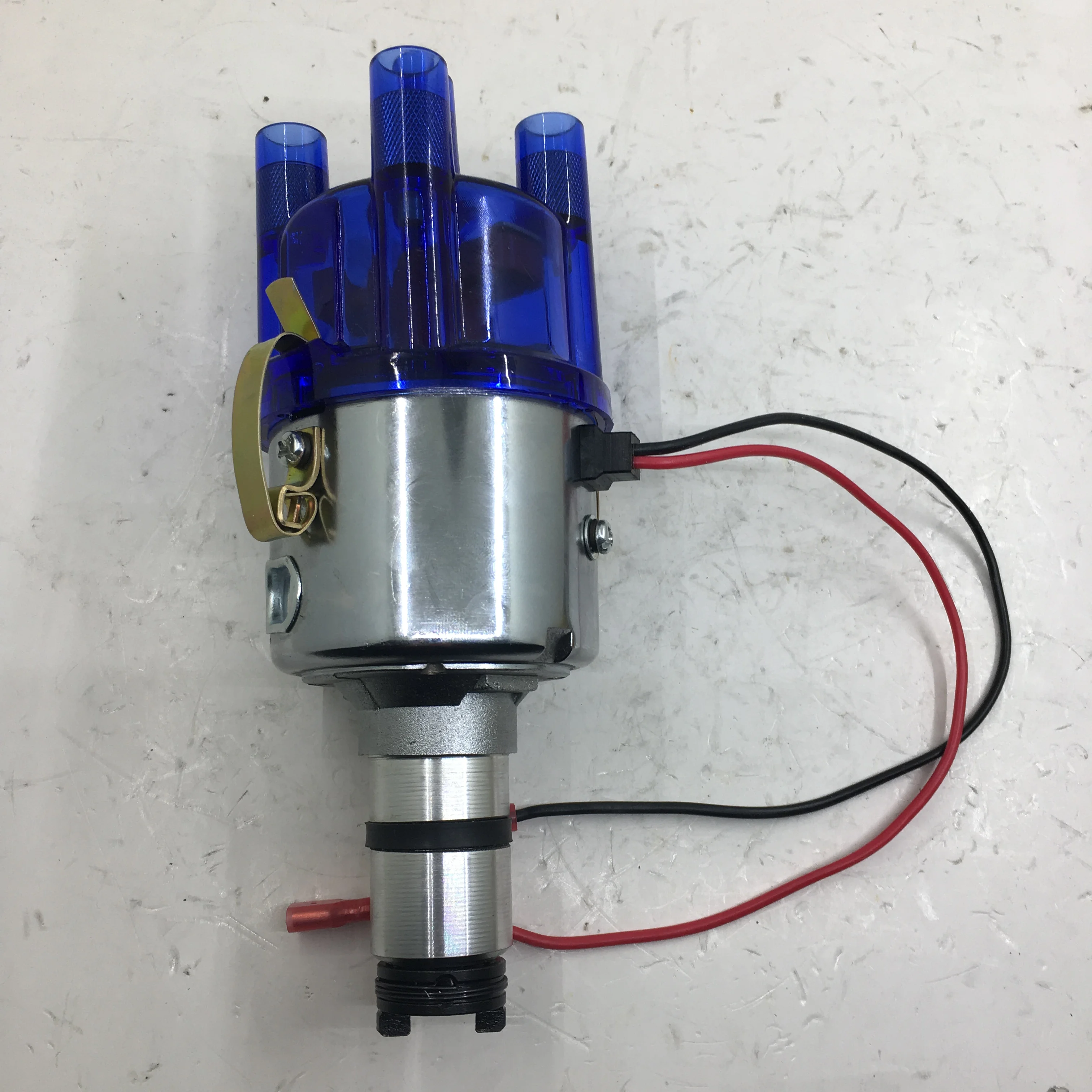 Complete electrical CENTRIFUGAL DISTRIBUTOR for EMPI 9428 CHROME 009 STOCK CURVE for VW BUG GHIA THING BUS blue cap