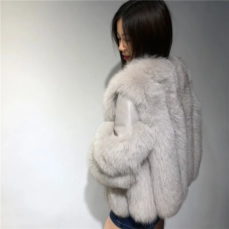 New Coming Thicken Temperament Natural Fur Coat Premium Trendy Outwear New Real Fox Fur Coat Fashion Luxury Warm Coat For Girls