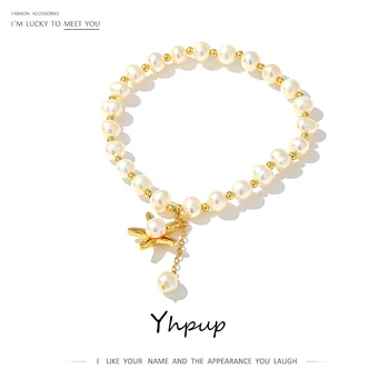 

Yhpup 7-8mm Stylish Natural Pearls Elastic Force Star Pendant Bangle Bracelet Trendy Classic Girl's Bracelet Gift 2020 Jewelry