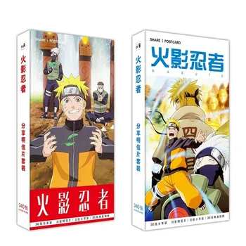 

340 Pcs/Set Japanese Anime Naruto Postcard DIY Cartoon Greeting Cards Message Card Fans Gift