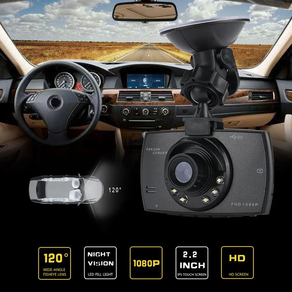 2 дюймов FHD 1080P двойной объектив Автомобильный видеорегистратор сенсорный экран