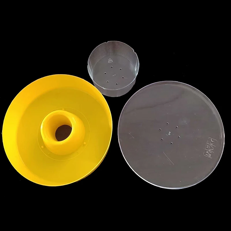 5pcs Beekeeping tools bee water feeder feeder bee nutrition box yellow plastic circular tools farm equipment