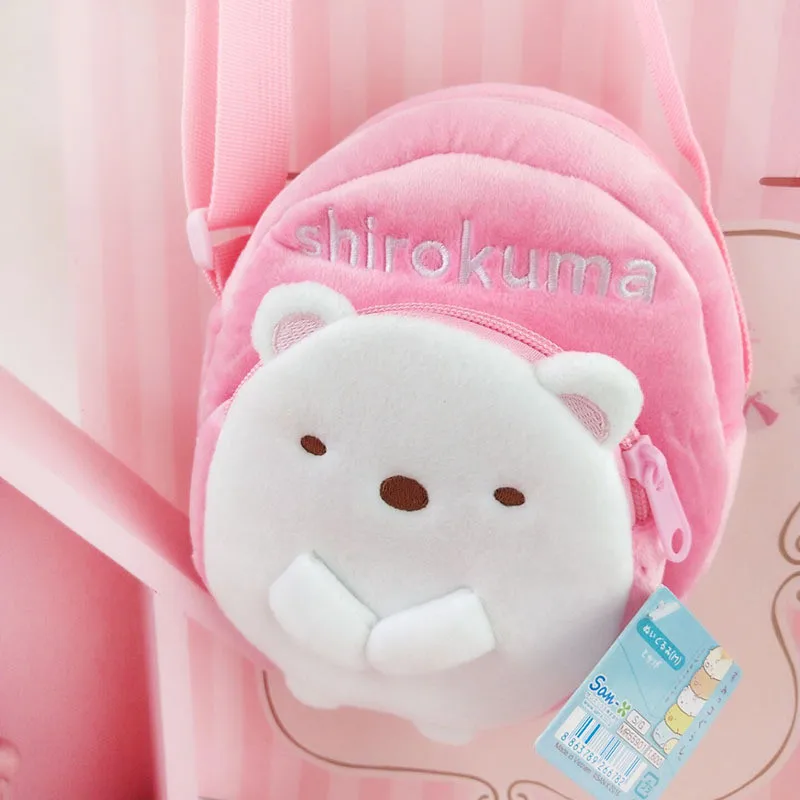 Anime San-X Corner Bio Sumikko Gurashi Crossbody Messager Bag  Neko Shirokuma Tokage Tonketsu Penguin Shoulder Bag Plush Backpack (8)