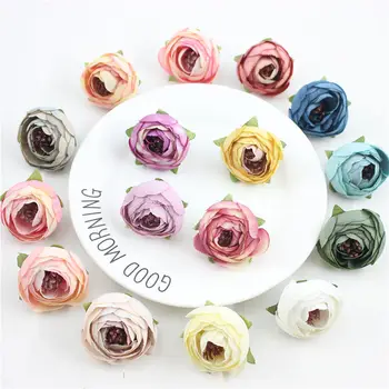 

5PCS Silk tea buds roses for Christmas home party wedding decoration diy gifts box cheap Fake plastic Artificial flower wall ZM