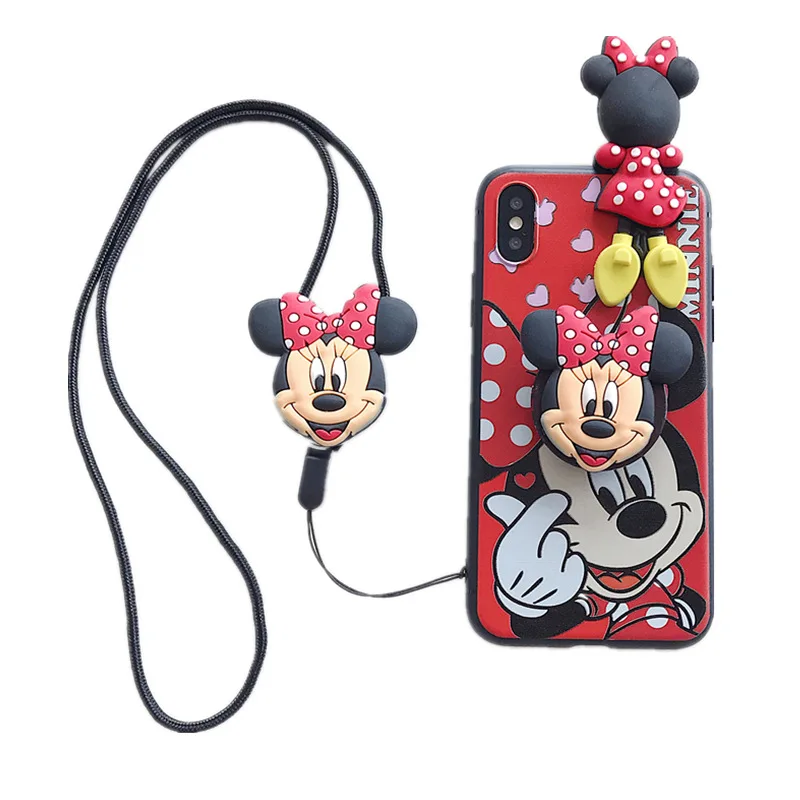 Cartoon Disney Mickey Minnie 3D Cute Soft Case for iPhone 12 Pro Max 11 XS X XR 7 8 Plus Back Cover Silicone TPU Shell | Мобильные