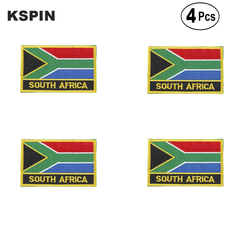 South Africa Rectangular Shape Flag Iron On Saw On Patches Embroidered