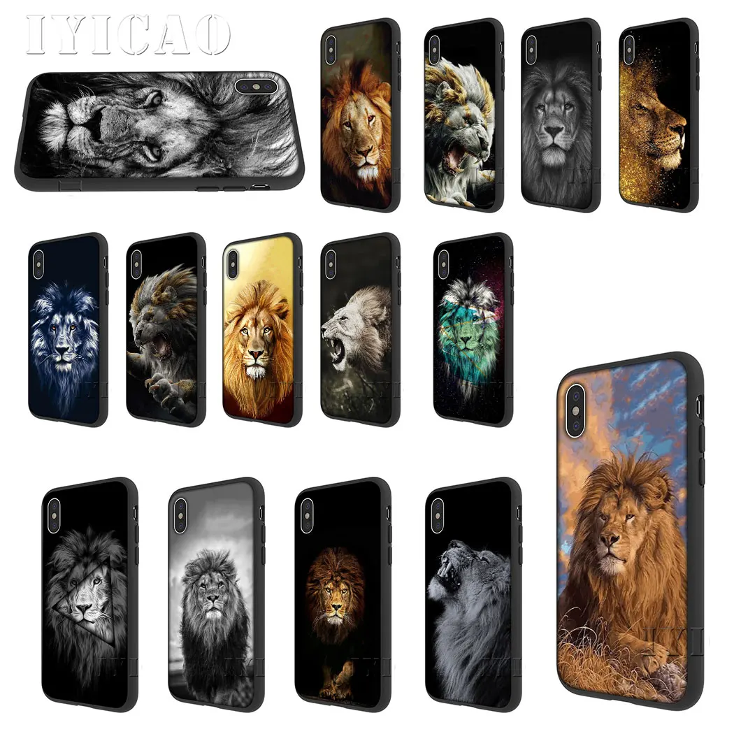 IYICAO Lion Alpha Мужской мягкий силиконовый чехол для iPhone 5 5S SE 10 X XS XR Max 6 6s 7 8 Plus 11 pro