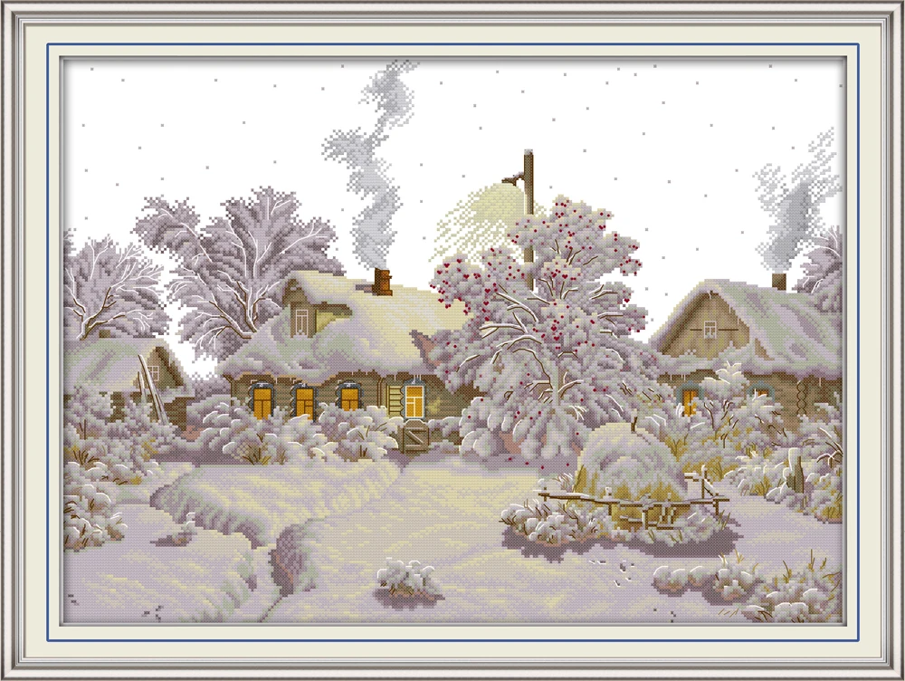 Joy Sunday Winter деревенский Китайский Набор для вышивки крестом экологический хлопок прозрачный штамп Печатный 11CT DIY свадебное украшение для дома