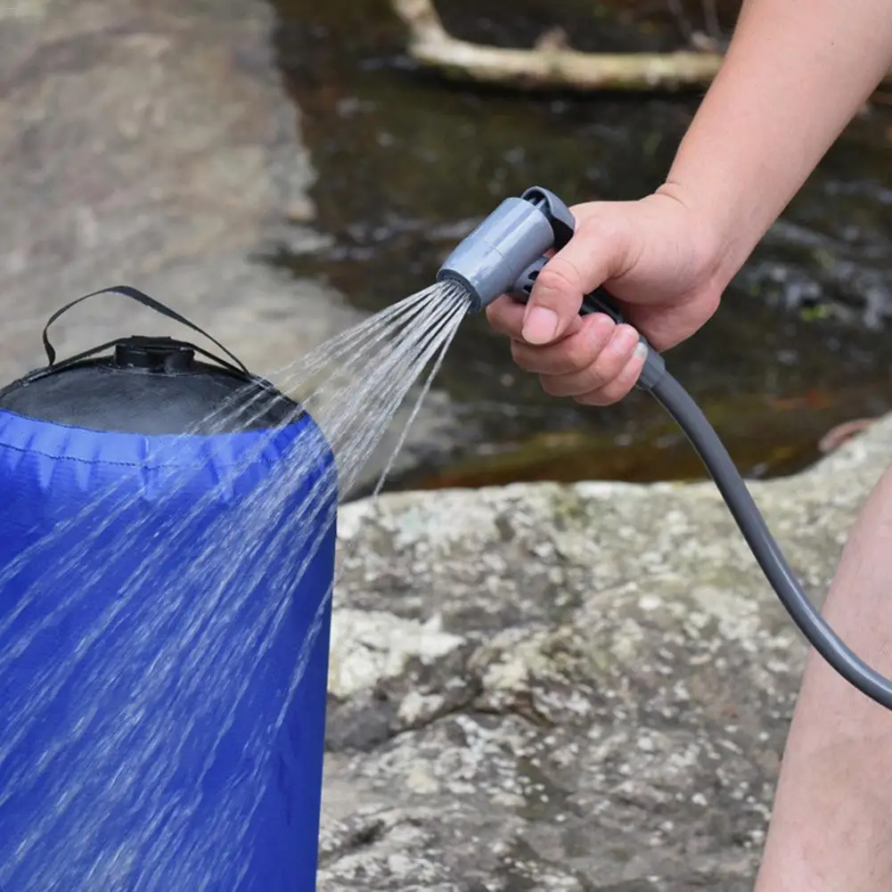 11L Water Bag Foldable Solar Energy Heated Camp PVC Shower Bag Outdoor Camping Travel Hiking Climbing BBQ Picnic Water Storage