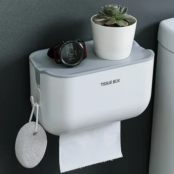 

Creative Toilet Cardboard Box Toilet Paper Toilet Paper Storage Shelf Household Punched-Free Toilet Waterproof Paper Extraction