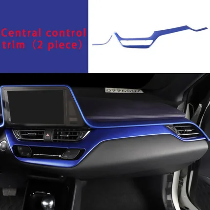 Central control trim Для toyota CHR- отделка Центрального управления хромированная формовочная отделка 2 шт - Цвет: Central control trim