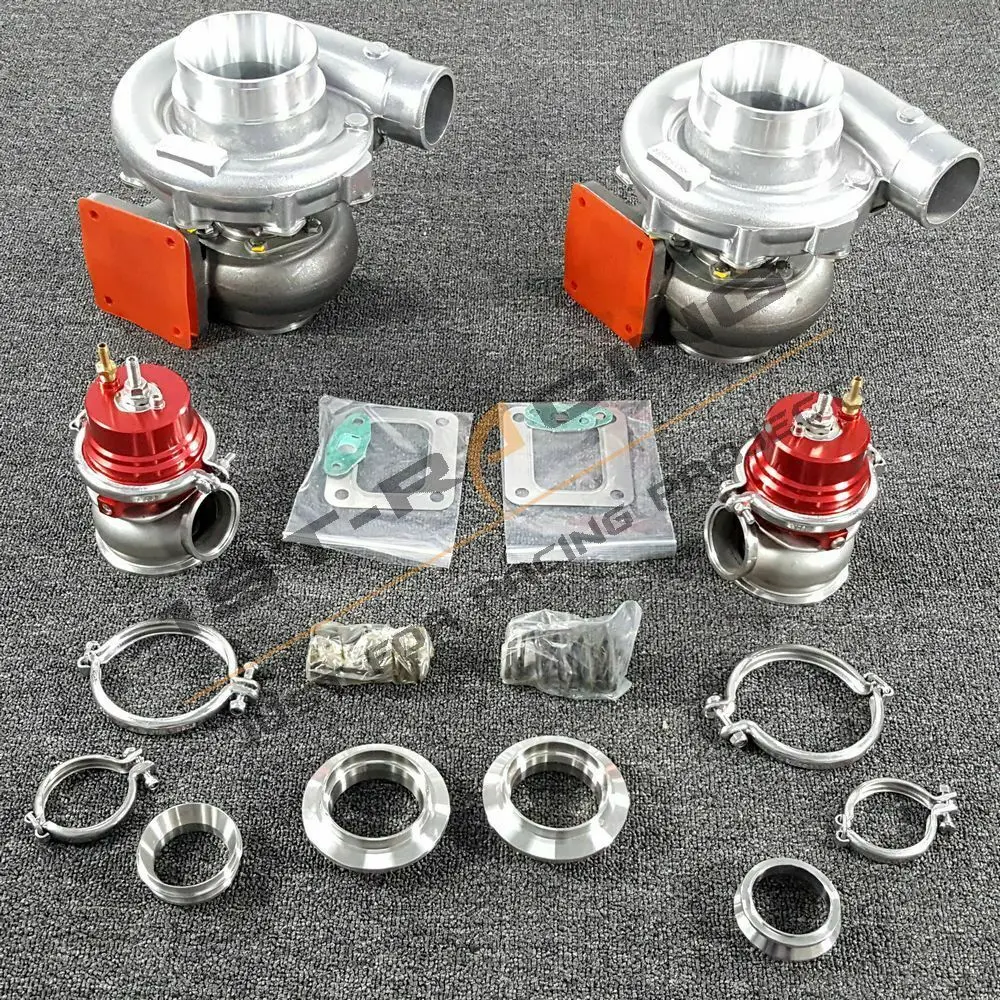 900hp 2x T4 3.0 vband turbo AR.81+ RED GTII wastegate 60mm kits for LS1