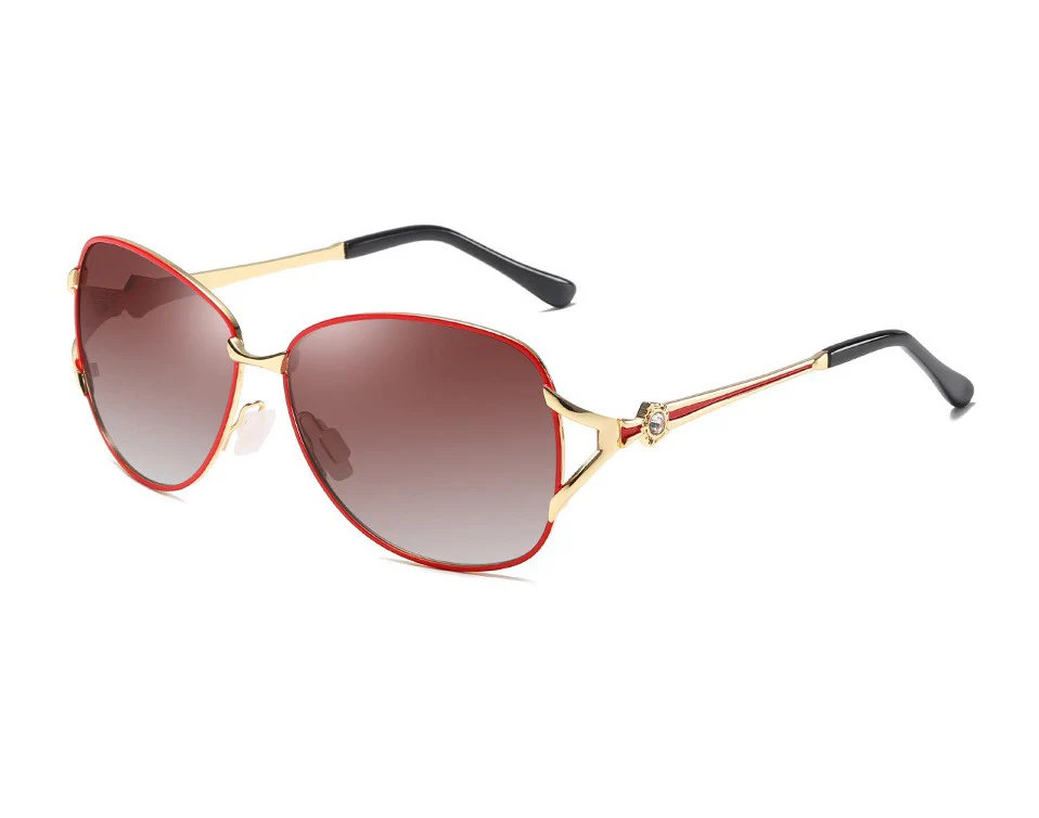 Женские поляризационные солнцезащитные очки больших размеров, Овальные Солнцезащитные очки, фирменный дизайн, UV400, оттенки для женщин, Gafas De Sol Mujer, Новое поступление - Цвет линз: red