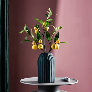 

Single Simulated Artificial Fruit Artificial Leaves Lemon Fruit False Branch Green Plant Factory Direct Yellow Berry Plante en