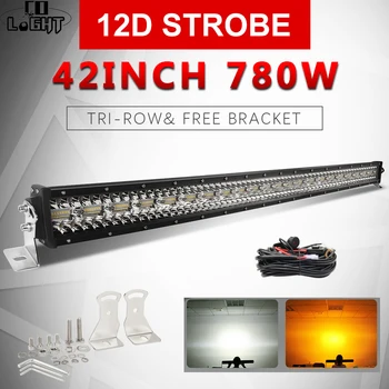 

CO LIGHT 42inch 3-Rows Led Light 4x4 Offroad Bar 780W Strobe Led Bar for Auto 4WD Truck ATV 12V 24V Trailer Work Lights 12V 24V