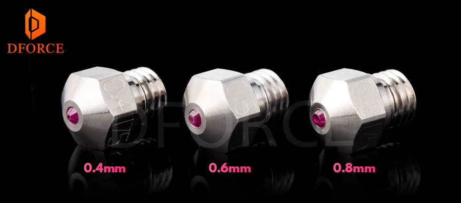DFORCE MK10 медный красный распылитель PTFE резьба M7 для Micro Swiss MK10 HOTEND MK10 нагревательный блок PETG ABS PEI PEEK нейлон