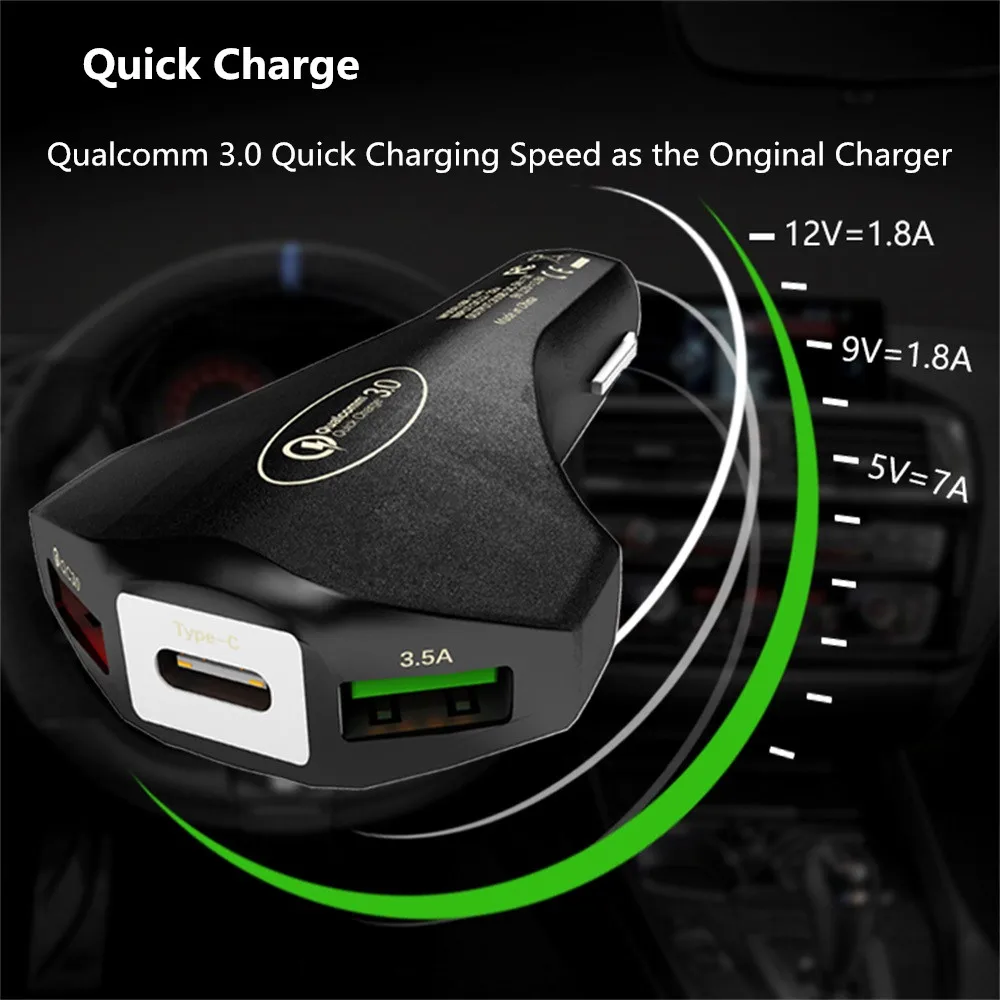 35 Вт автомобильное зарядное устройство Quick Charge 3,0 Dual USB для samsung huawei Super charge SCP QC3.0 быстрое PD usb type C автомобильное зарядное устройство для телефона