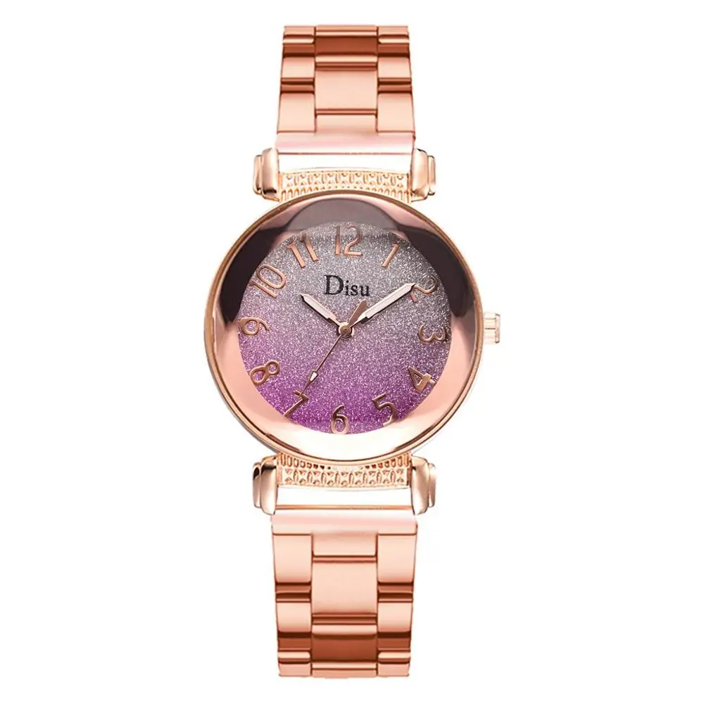 Роскошные Брендовые женские стальные наручные часы женские призмы кварцевые часы для женщин часы reloj mujer relogio feminino - Цвет: Фиолетовый