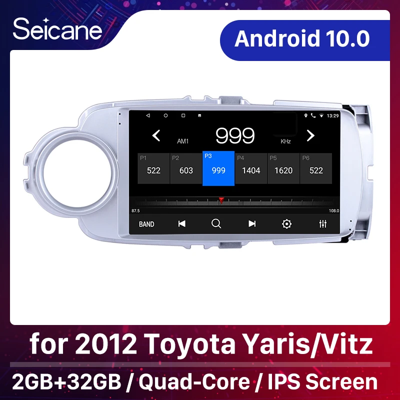 Автомобильный мультимедийный плеер Seicane Android 10 0 2 Гб ОЗУ 2.5D IPS экран радио GPS для 2012