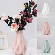 

Nordic Style Thickened Vases Solid Color Elegant PE Vases Household Decorations Drop-resistant Creative Irregular Vases